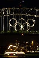 Olympic rings adorn Sydney's Harbor Bridge